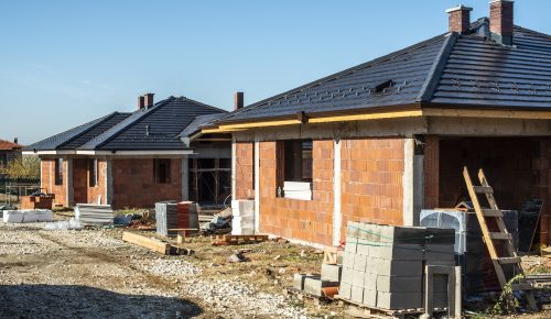 Building a New Brick House with black roof in Sydney