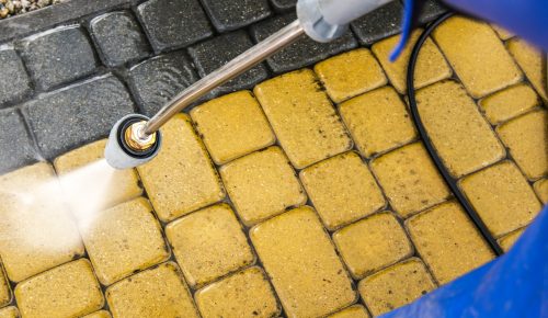 Garden Brick Path Washing